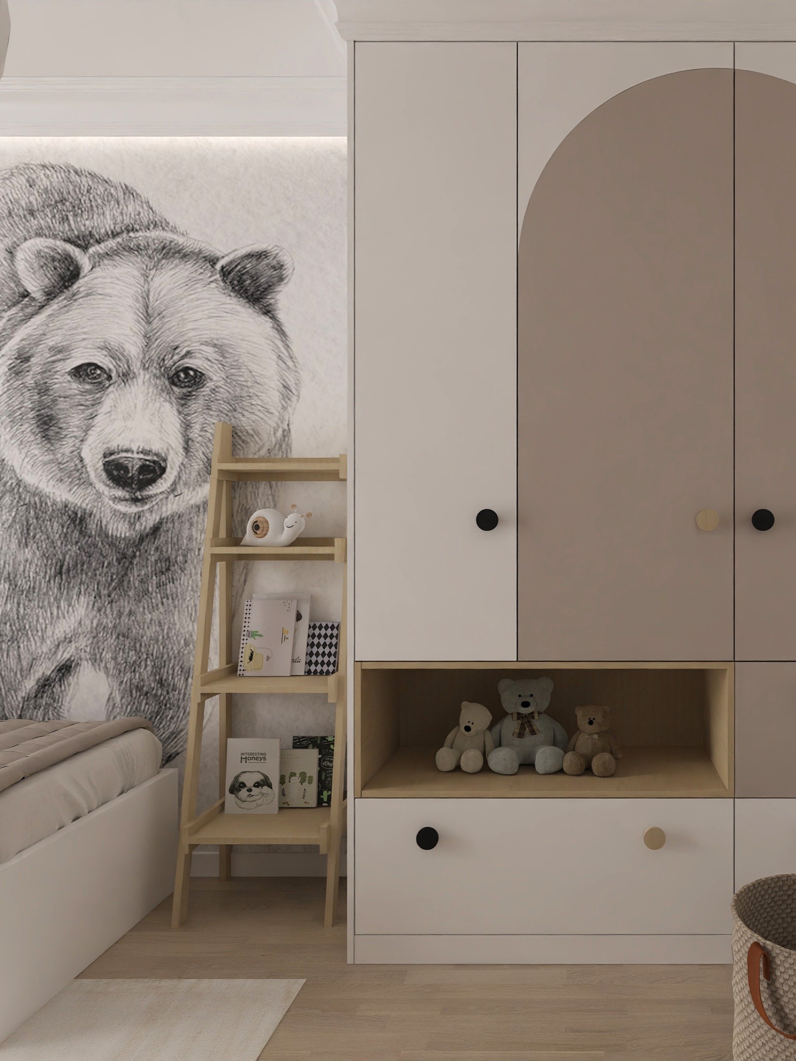 Przytulny pokój dziecięcy w pastelowych kolorach